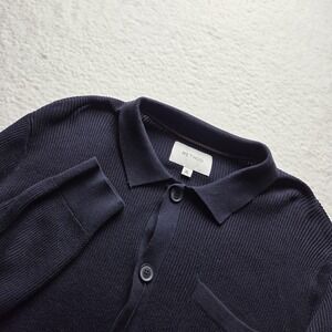 Method Cardigan Sweater Mens XL Navy Blue Holborn Polo Button Front Knit Casual